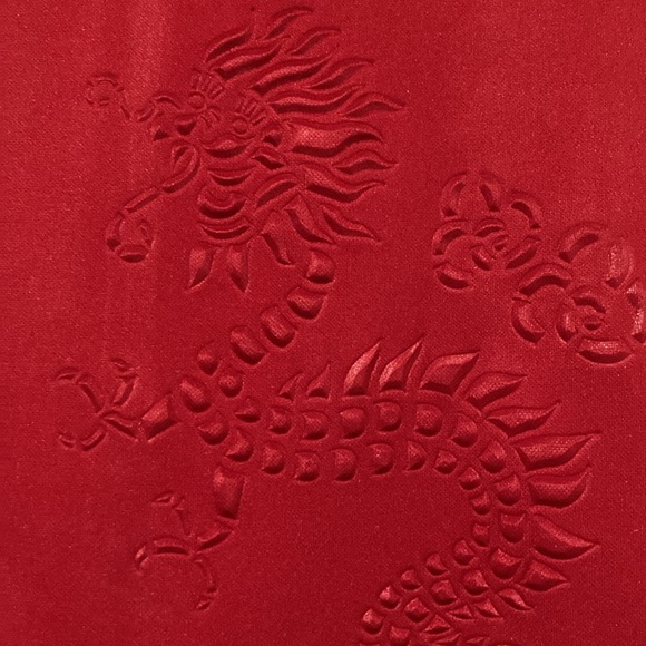 Vintage DRAGON  Embedded Red Skirt ~ Well Detailed Dragon Skirt pre~loved - Picture 2 of 11